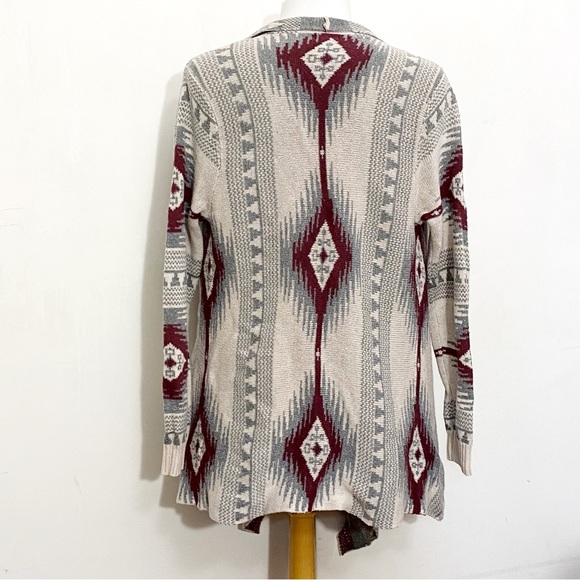 CHARLOTTE RUSSE southwest waterfall open front cotton blend cardigan sweater M - Picture 5 of 8
